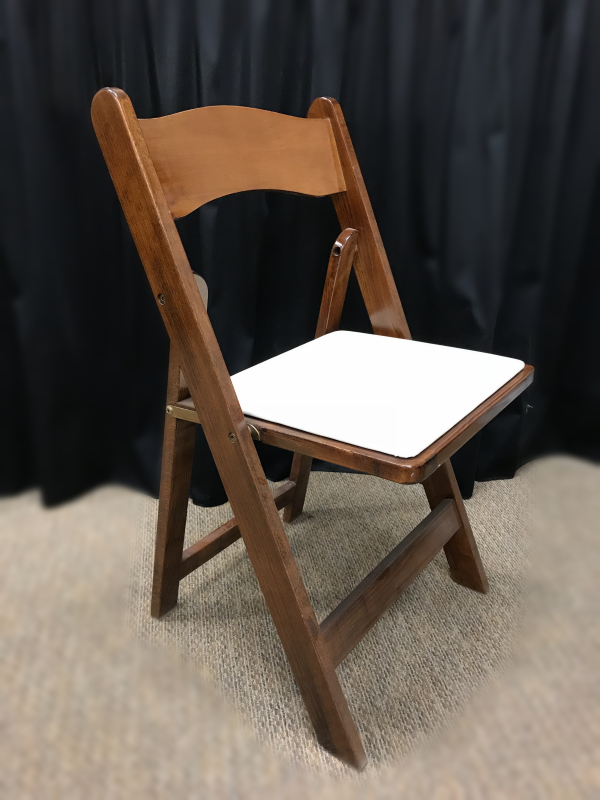 Fruitwood Chair with Padded Ivory Seat